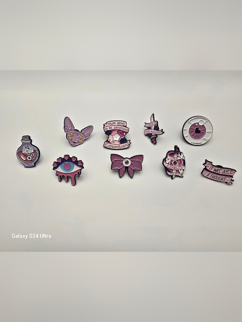 Pink Enamel Pin Set - Cute Gothic Kawaii Mix